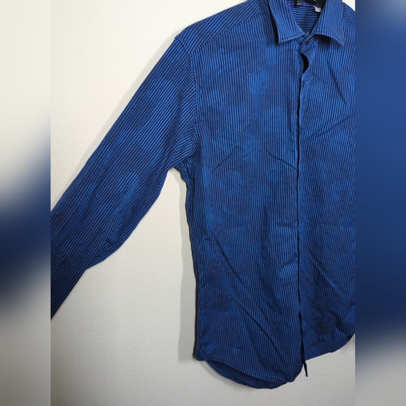 Robert Graham Exclusive Designer Mens Striped Button Up Long Sleeve Blue Size S - Picture 4 of 8